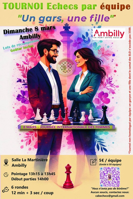 affiche Tournoi « Un gars, une fille » – CABE